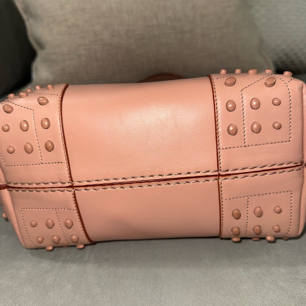 Tod's Wave Shopping Pink Beige Leather Tote Bag - Picture 9 of 10